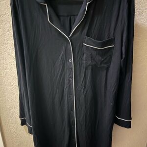 Black Nightshirt with Pink Trim